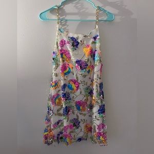 Gold chain link sparkly dress